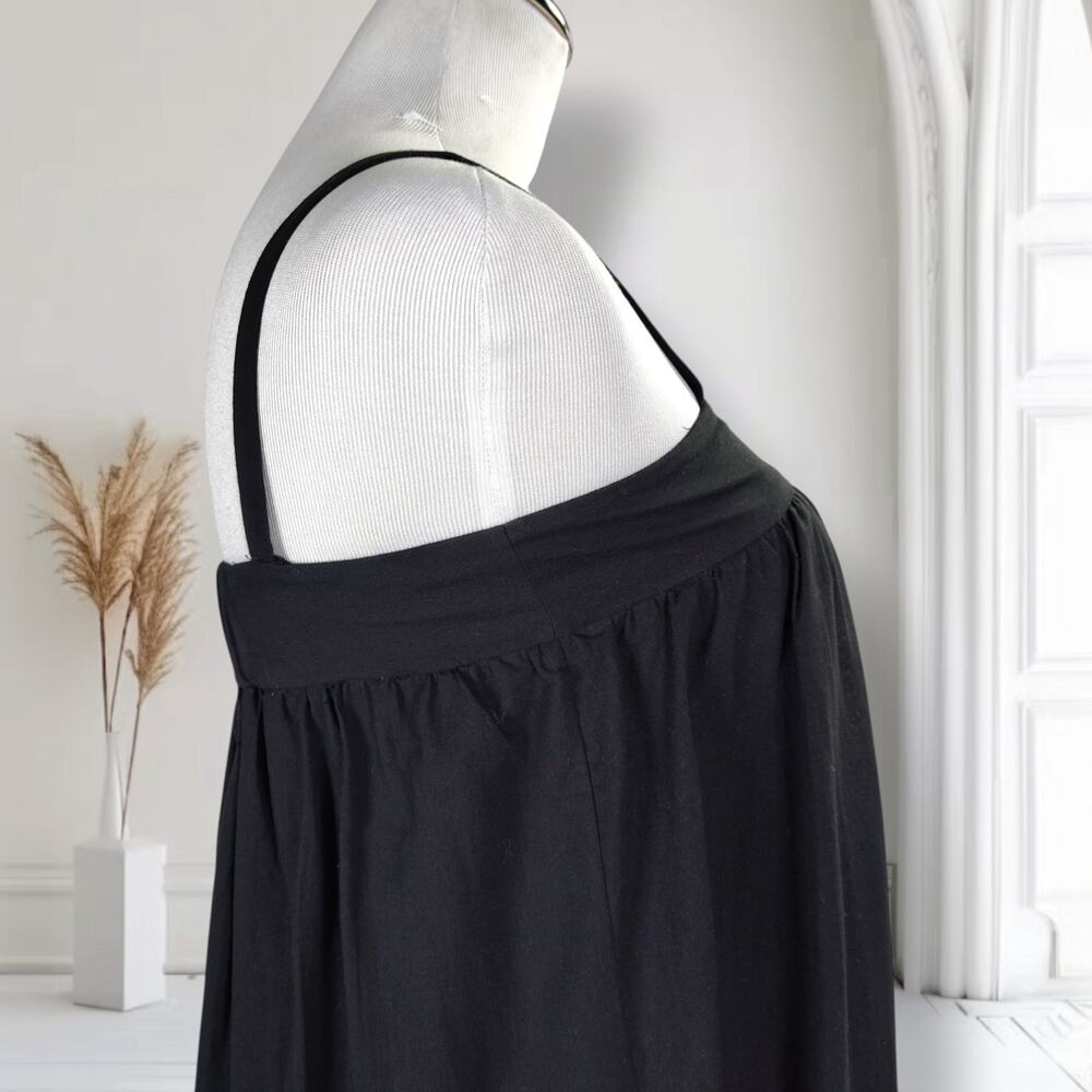 Jenni Kayne Black Cotton Linen Tiered Midi Dress XS Minimalist Coastal - Picture 9 of 14
